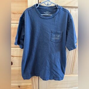 Vineyard Vines Short Sleeve T Shirt With Pocket Navy Blue Boys Medium 12-14